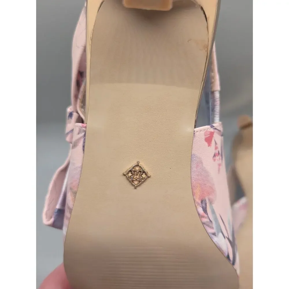Nanette Lepore Rhona slingback kitten heels in a pink floral Size 6M